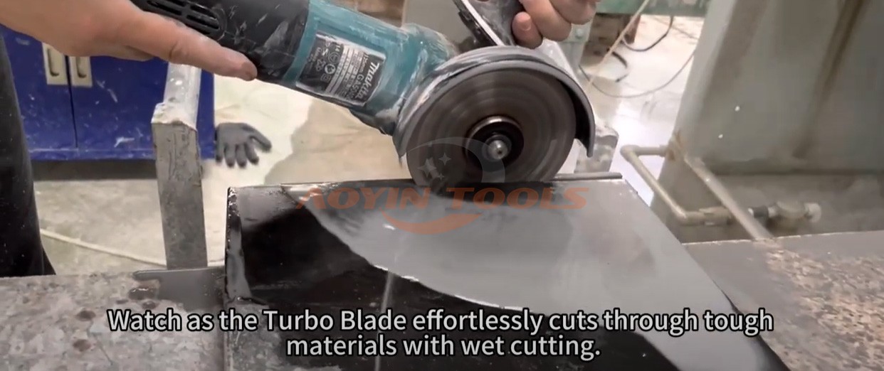 Turbo Saw Blade Wet and Dry Cutting Demonstration