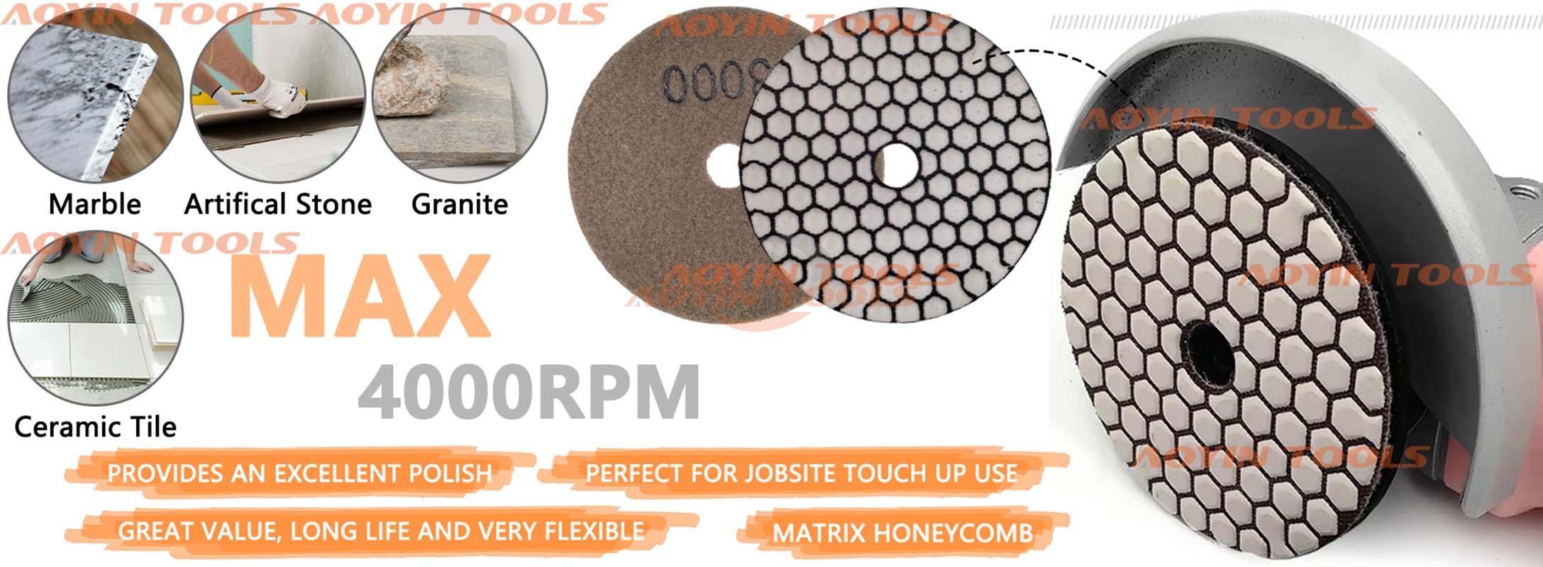 Diamond Dry Polishing Pads for Stone